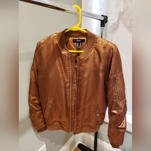Forever 21 Bronze Copper Bomber Jacket Medium